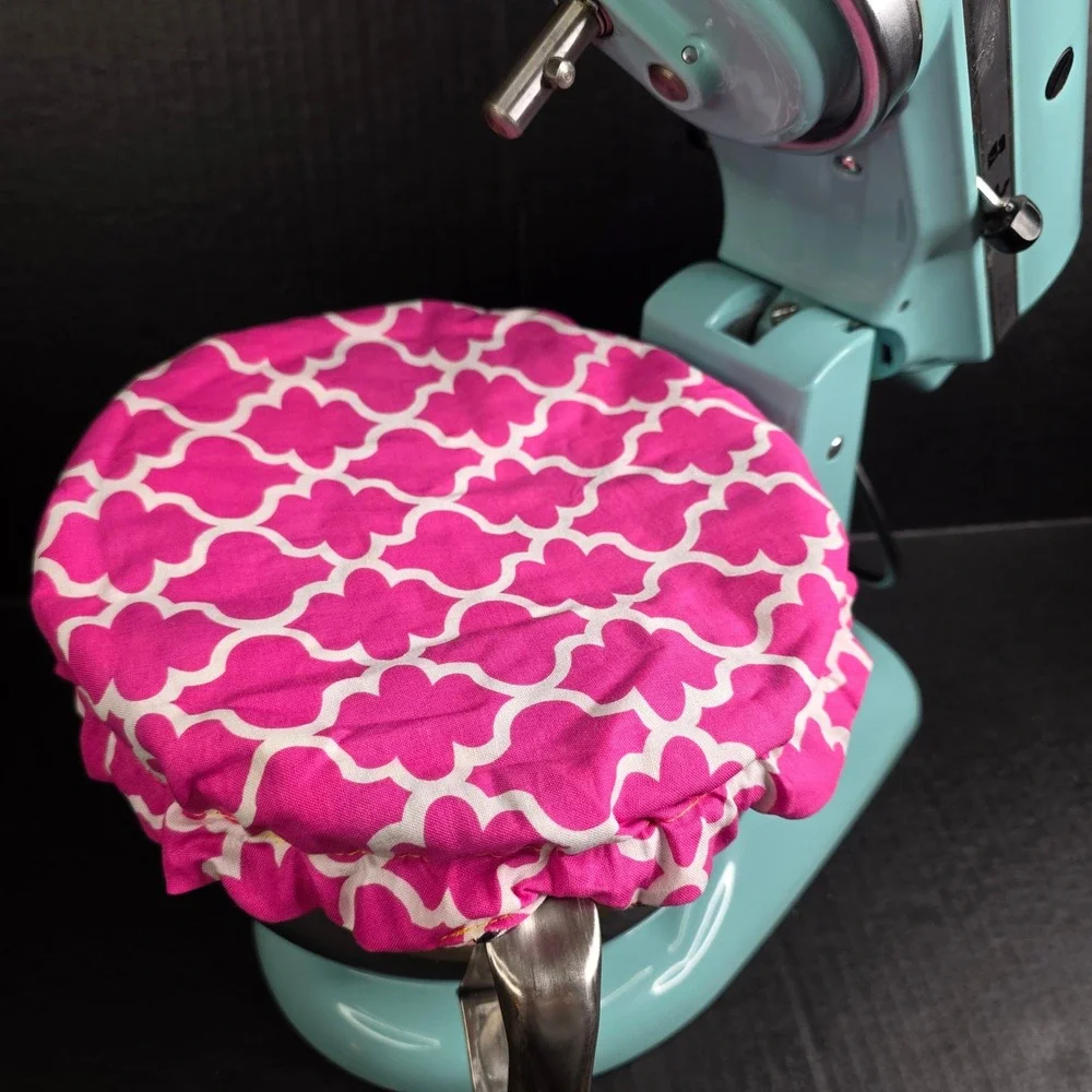 Kitschy Retro Campers Pink Trellis KitchenAid Mixer Mixing Bowl Cover Baking